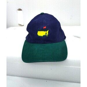 Vtg Masters Hat Golf Cap Green Blue Spell Out Embroidered Sz Medium (21") md USA